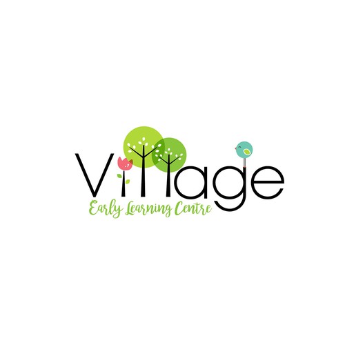 Organic brand with the title 'Feminine and organic logo for the Child Care Centre.'