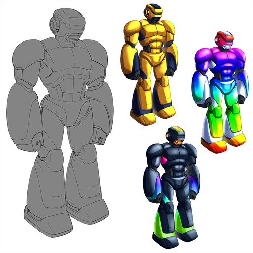 Metallic design with the title '16 Motors Robot'