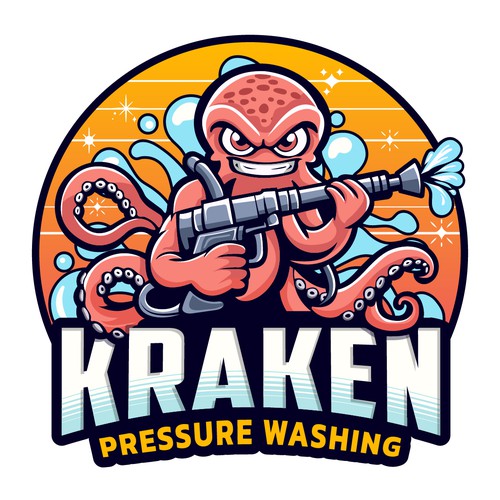 Pressure washing logo with the title 'Kraken pressure washing'