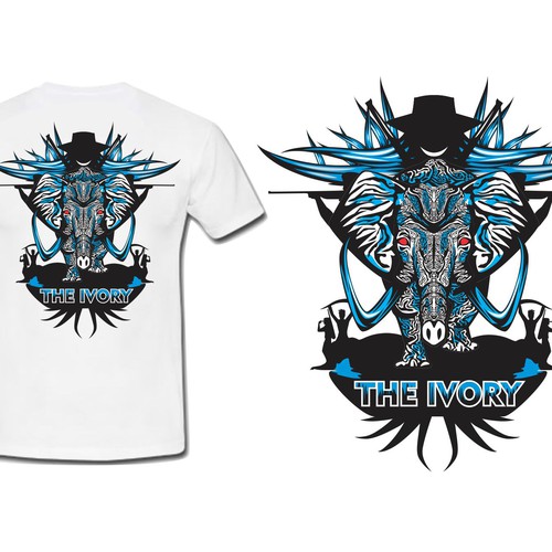 Elephant t-shirt with the title 'Create a Eye catching image of animals that are often abused or is endangered'