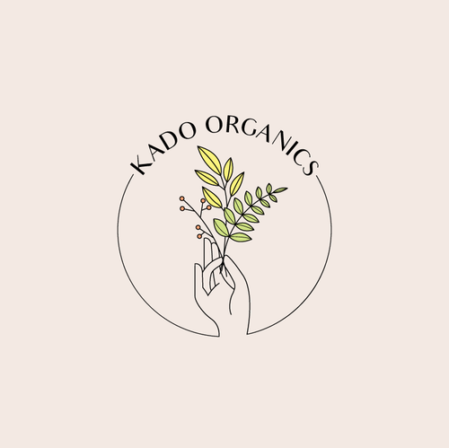 Hemp oil logo with the title 'Kado organics'