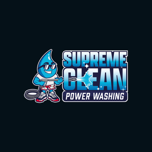 Cleaning and maintenance logo with the title 'Logo for Supreme Clean Power Washing '