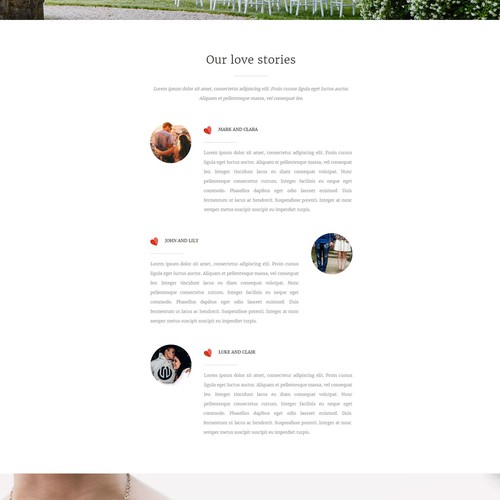 Single page website with the title 'Single page layout - Designed for Myanmar Weddings'