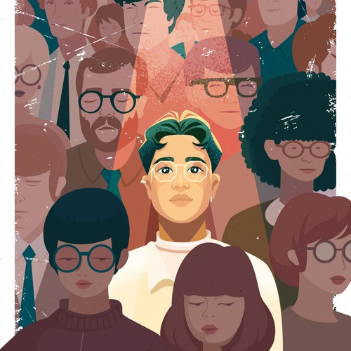 Grain design with the title '"I feel infinite" poster illustration'