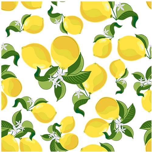 Pattern illustration with the title 'Lemon pattern for swimwear'