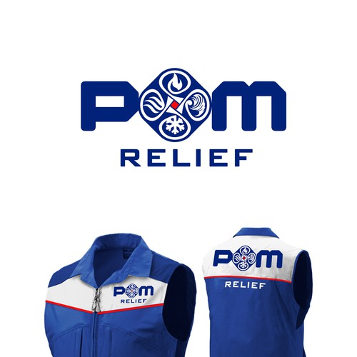 Relief logo with the title 'POM Relief '