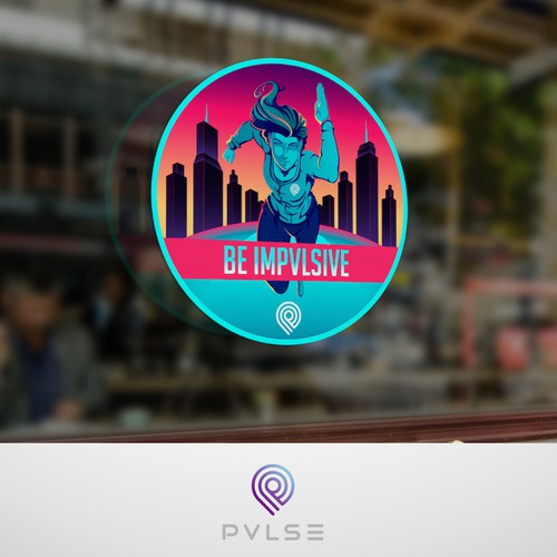 Social networking design with the title 'PVLSE Sticker design'