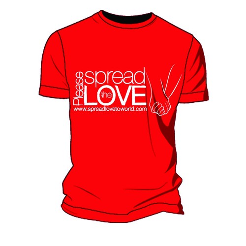 Spread design with the title 'Spread the LOVE tshirt global positive message'