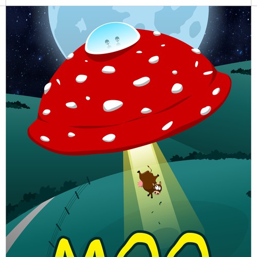 UFO design with the title 'Alien Mushroom Illustration'