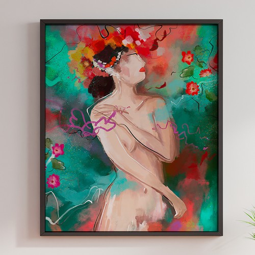 Canvas design with the title 'Glory of the Woman Body'