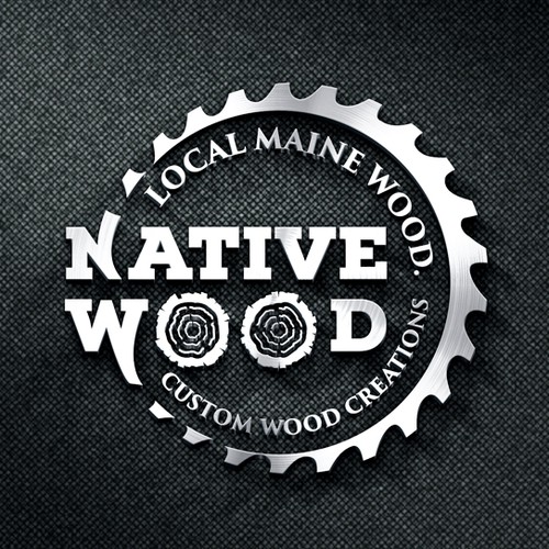 Woodworking logo with the title 'Powerful logo for a Custom Woodworking business '