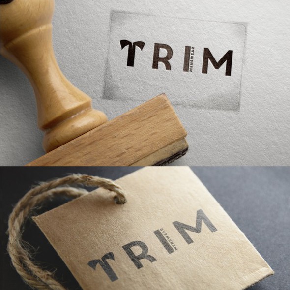 Menswear logo with the title 'TRIM'