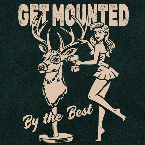 Deer t-shirt with the title 'Pin Up Taxidermy'