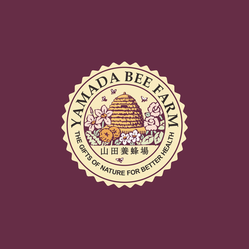 Honeycomb design with the title 'Redesign logo concept for Yamada Bee Farm'