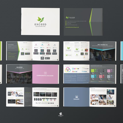 Image design with the title 'Exceed Outsourcing Brand Guide Design'