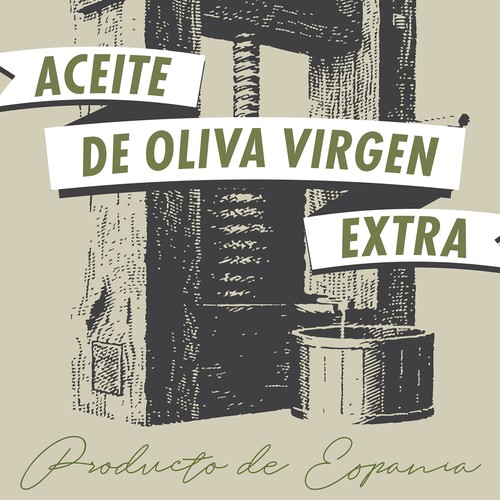Vintage label with the title 'Extra virgin olive oil label proposal'