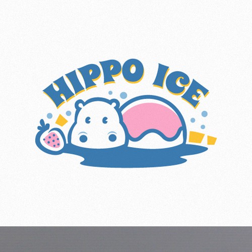 Ice cream logo with the title 'Yo! Hippo Ice needs your logo design :)'