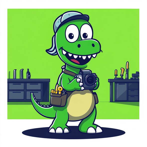 Cute design with the title 'A dinosaur that's anything but old-fashioned.'