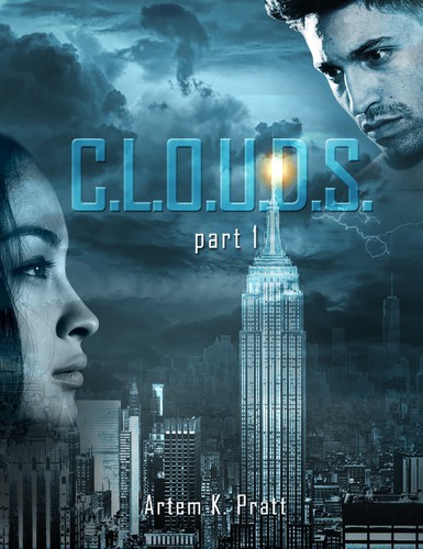 Futuristic book cover with the title 'Cover for e-book'