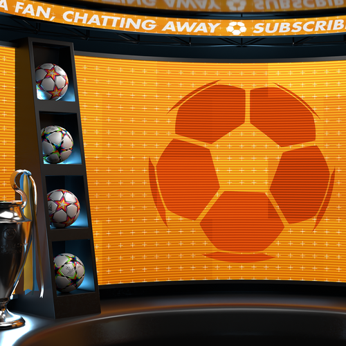 Background design with the title 'Virtual Studio Background for Football Related YouTube Channel'