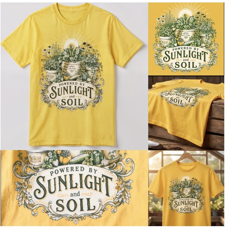 Agriculture t-shirt with the title 'Sunlight & Soil'