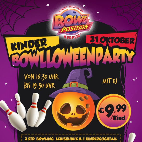 Bowling design with the title 'Halloween bowling'