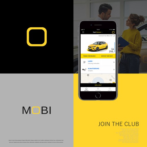 Car dealership logo with the title 'Mobi Car Club'