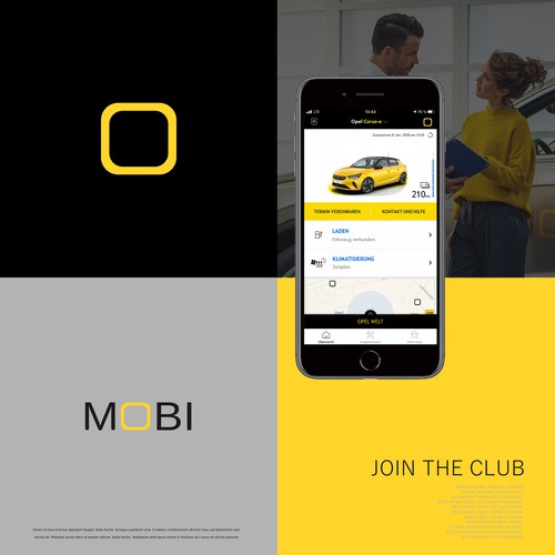 Black and yellow logo with the title 'Mobi Car Club'