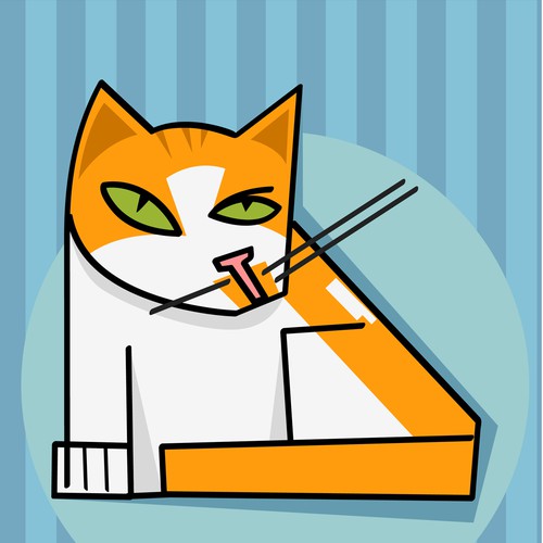 Cat illustration with the title 'Townes the Cat needs to be illustrated for my girlfriend's birthday!'