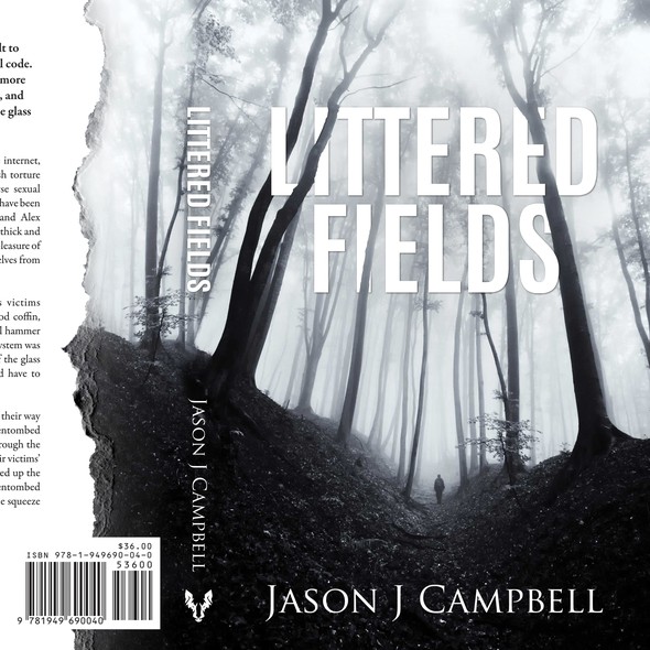 Remote design with the title 'Littered Fields - Psychological Thriller'