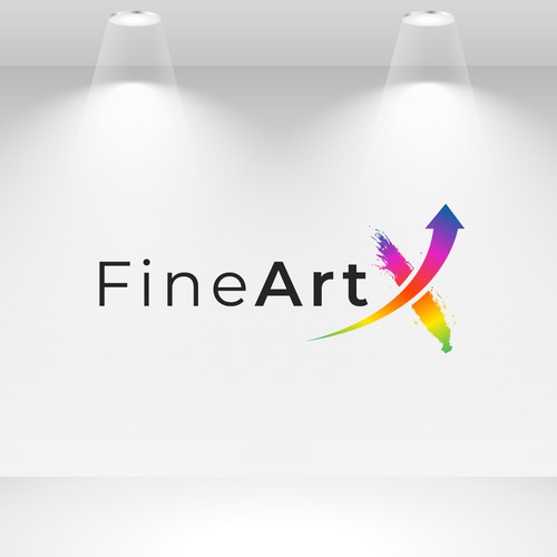 Gradient brand with the title 'Fineartx logo design'