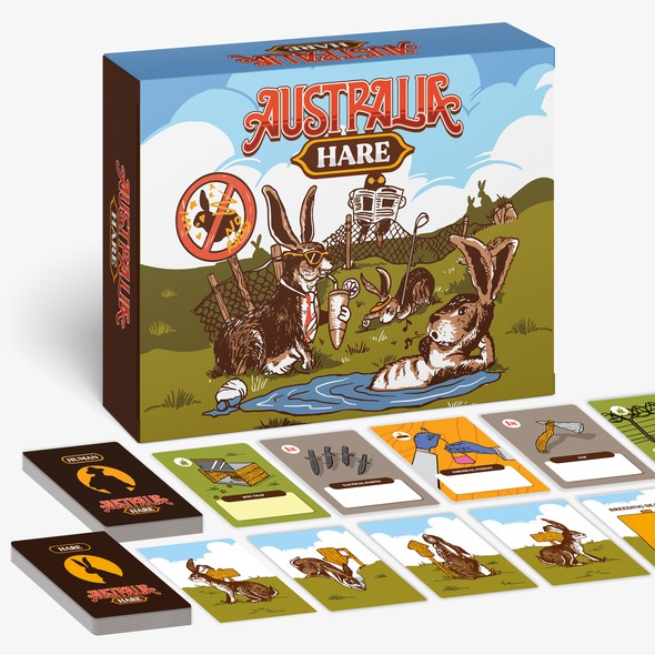Board game packaging with the title 'AUSTRALIA HARE'