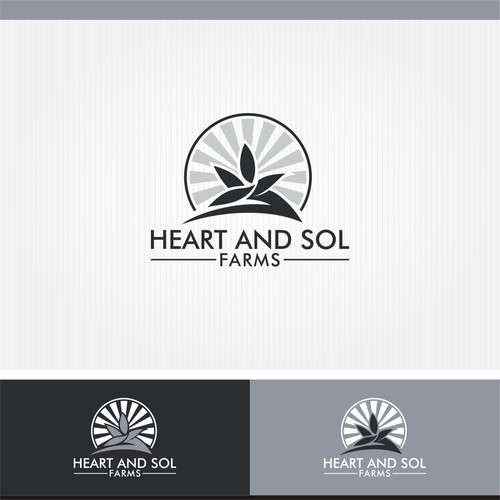Cannabis leaf logo with the title 'Bold Logo Concept For Heart and Sol Farm'