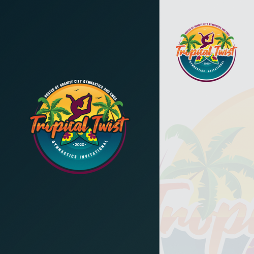 Surfboard logo with the title 'Tropical Twist'