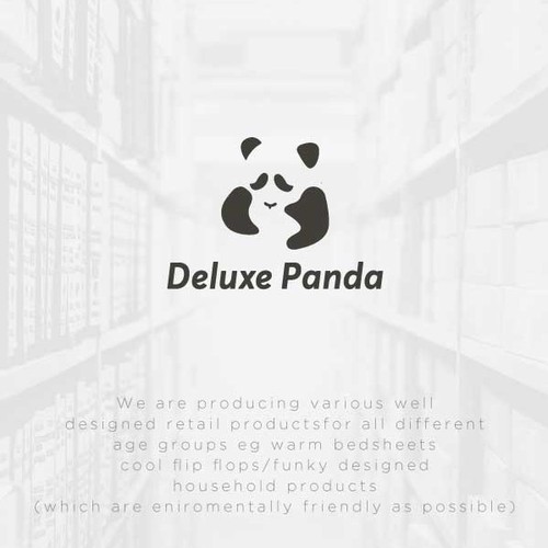 Panda logo with the title 'deluxe panda'