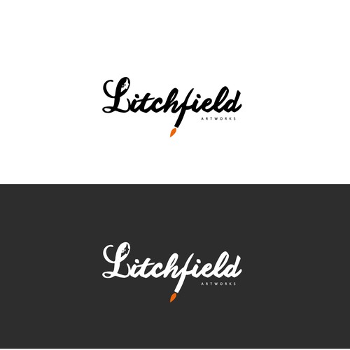 Art logo with the title 'Creating A creative Logo for Litchfield Artworks'
