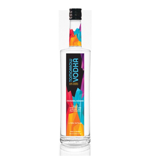 Geometric label with the title 'Vodka label with mineral theme'