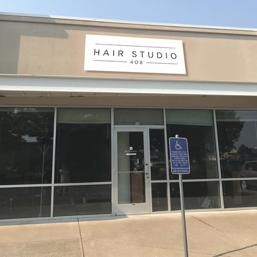 Chic design with the title 'Hair Studio 408'