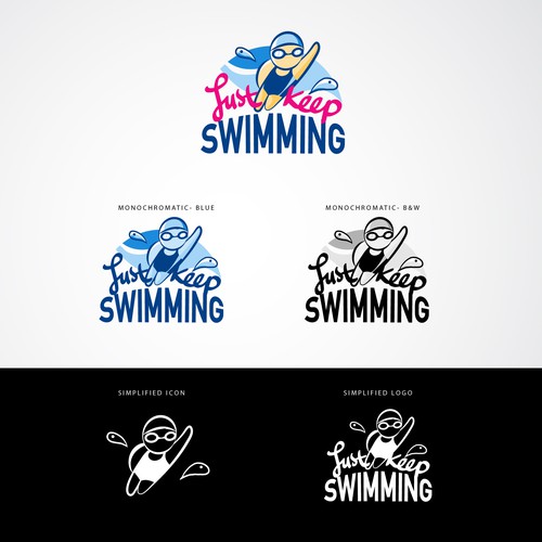 Swimming logo with the title 'Logo Design'