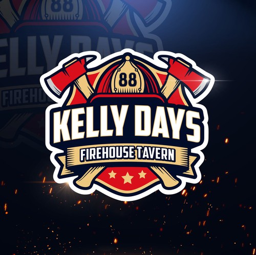 Tavern design with the title 'Kelly Days - Firehouse Tavern (logo) '