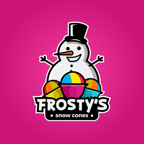 Ice logo with the title 'Frosty's Snow Cones'