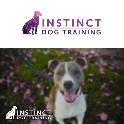 Dog logo with the title 'Geometric Dog Training Logo'