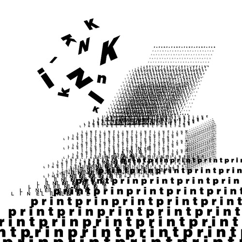 Typography artwork with the title 'Graphic banner for printer service company'