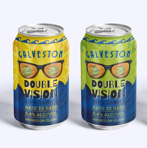 Craft label with the title 'Galveston Island Brewing - Double Vision Series'