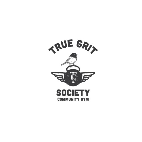 Red and yellow logo with the title 'True Grit Society'