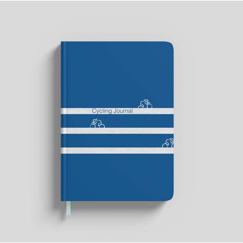 Journal book cover with the title 'Cycling Journal cover design'
