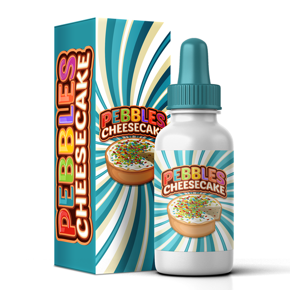 Cheesecake logo with the title 'Pebbles Cheesecake'