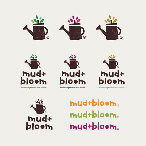 Fun logo with the title 'Mud+Bloom'