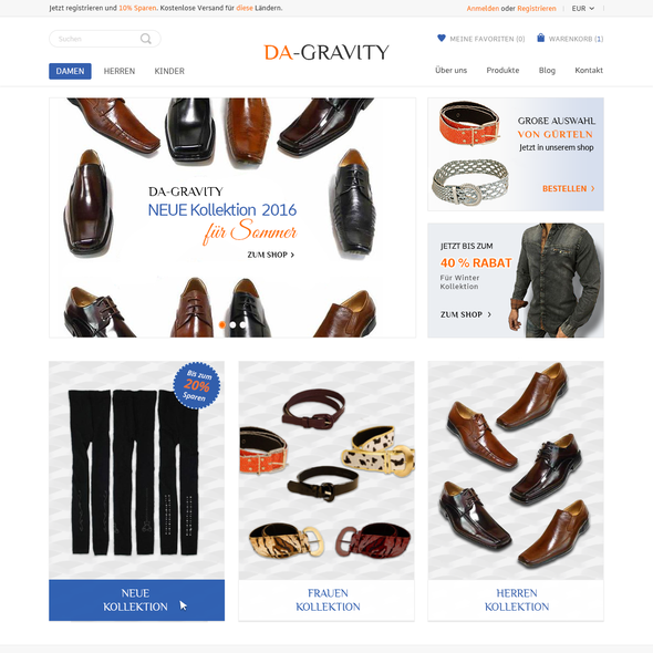 German design with the title 'Online shop  '