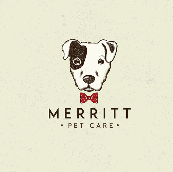 Bow tie design with the title 'logo design for a pet care company :)'